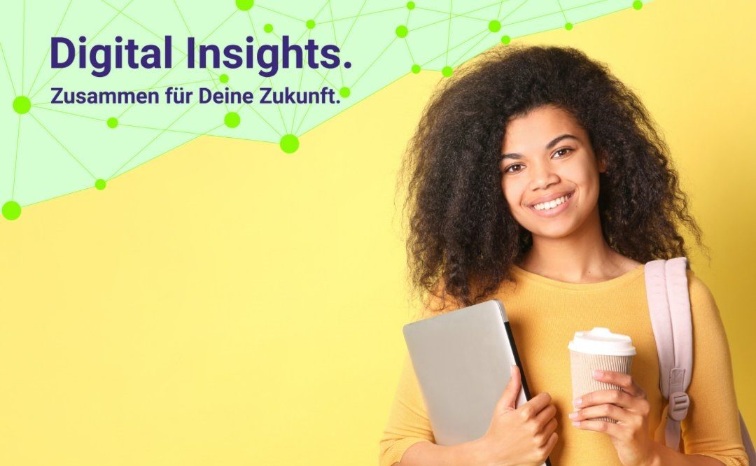 Logo von Digital Insights mit einer lachenden Frau