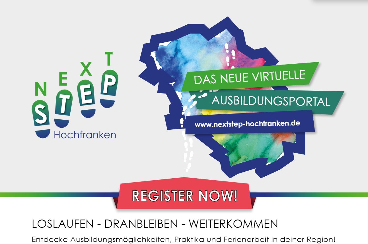 Grafik zum Ausbildungsportal Next Step Hochfranken