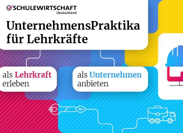Banner "Unternehmens-Praktika für Lehrkräfte" von Schulewirtschaft