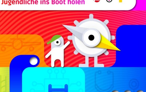 Bild mit Männchen, welches an einem Kompass dreht