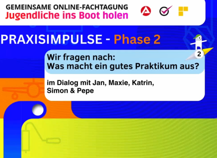 Bild mit Text: "Wir fragen nach: Was macht ein gutes Praktikum aus?"